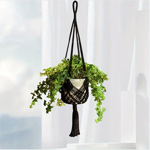 Boho Cotton Macrame Hanging Plant Holder