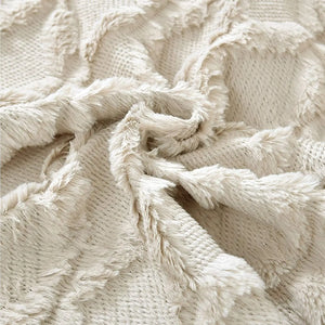 Plush Geometric Textured Pillow Cover
