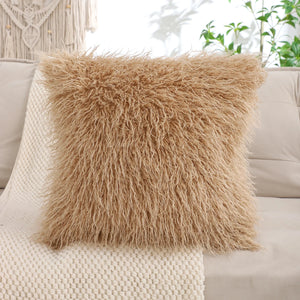 Fluffy Faux Wool Plush Pillow Cover
