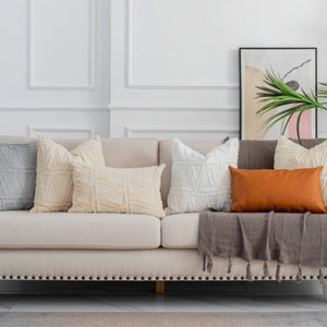 Plush Geometric Textured Pillow Cover