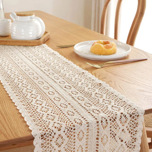 Boho Cotton Lace Woven Table Runner
