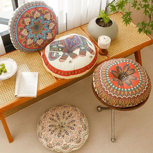 Boho Mandala Round Floor Cushion Pillow
