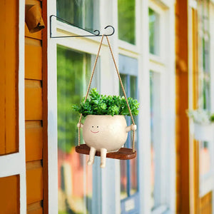Swing Face Resin Hanging Flower Pot