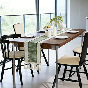 Boho Farmhouse Striped Dining Table Runner