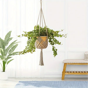 Boho Cotton Macrame Hanging Plant Holder