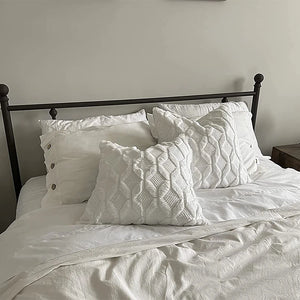 Plush Geometric Textured Pillow Cover
