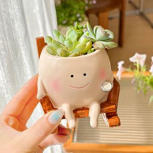 Cute Ghost Rocking Chair Resin Succulent Planter