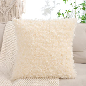 Fluffy Faux Wool Plush Pillow Cover