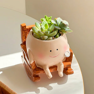 Cute Ghost Rocking Chair Resin Succulent Planter