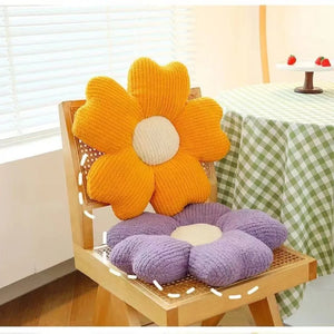 Plush Five-Petal Flower Floor Cushion Pillow