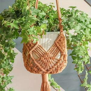 Boho Cotton Macrame Hanging Plant Holder