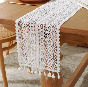 Boho Cotton Lace Woven Table Runner