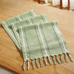 Boho Braided Striped Table Runner