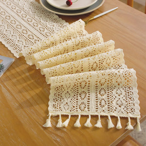 Boho Cotton Lace Woven Table Runner