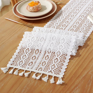 Boho Cotton Lace Woven Table Runner