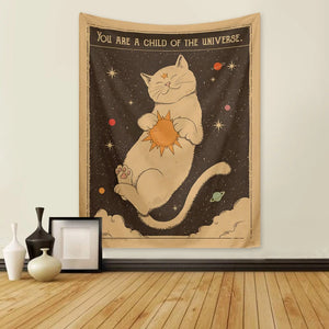 Celestial Tarot Cat Tapestry