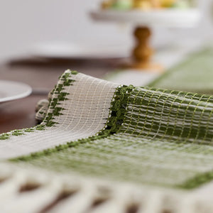 Boho Farmhouse Striped Dining Table Runner