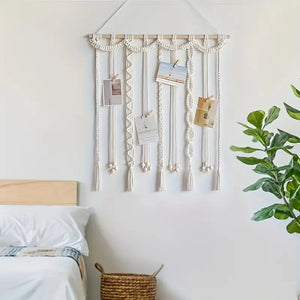 Boho Macrame Tassel Photo Display