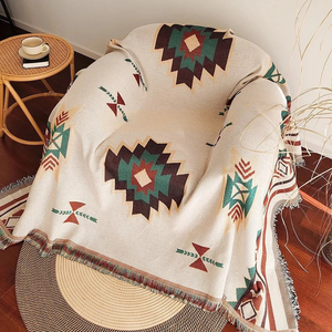 Boho Southwestern Geometric Woven Throw Blanket