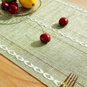 Boho Braided Striped Table Runner