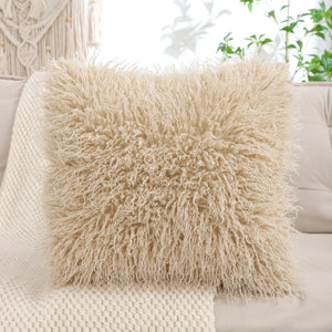 Fluffy Faux Wool Plush Pillow Cover