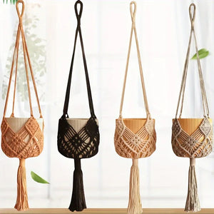 Boho Cotton Macrame Hanging Plant Holder