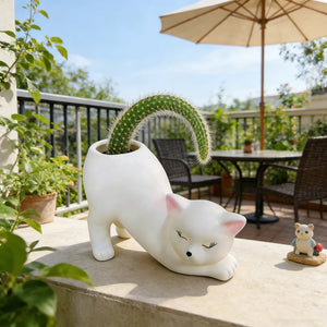 Cute Cat Tail Flower Pot Succulent Planter