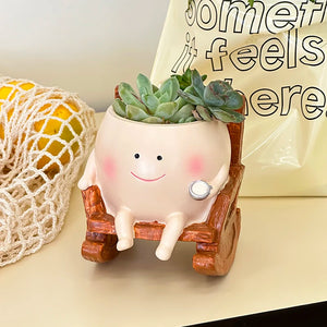 Cute Ghost Rocking Chair Resin Succulent Planter