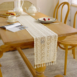 Boho Cotton Lace Woven Table Runner