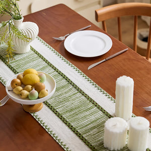 Boho Farmhouse Striped Dining Table Runner