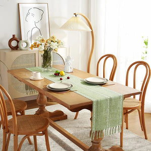 Boho Braided Striped Table Runner