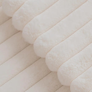 Striped Faux Fur Pillow Cover