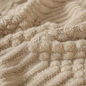 Chunky Textured Knitted Fringe Throw Blanket