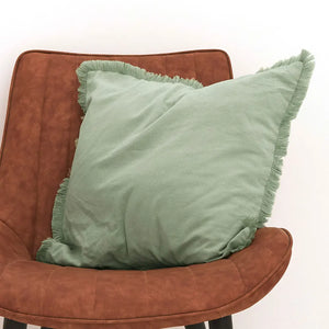 Fringed Tassel Linen-Style Pillow Cover