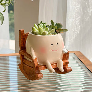 Cute Ghost Rocking Chair Resin Succulent Planter