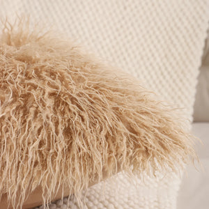 Fluffy Faux Wool Plush Pillow Cover