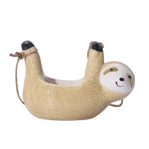Sloth Ceramic Hanging Plant Pot