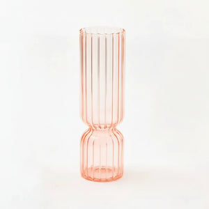 Nordic Striped Ribbed Colored Glass Vase
