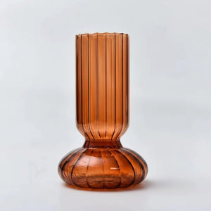 Nordic Striped Ribbed Colored Glass Vase