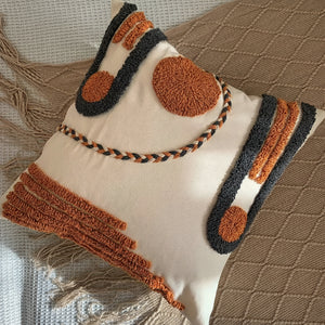 Bohemian Tufted Embroidered Pillow Cover