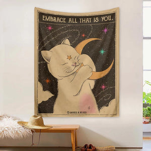 Celestial Tarot Cat Tapestry
