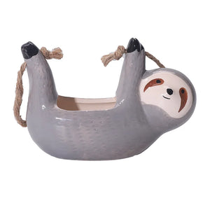 Sloth Ceramic Hanging Plant Pot