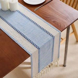 Boho Farmhouse Striped Dining Table Runner