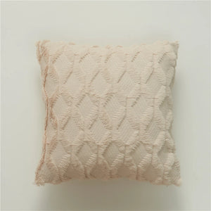 Plush Geometric Textured Pillow Cover