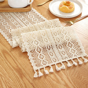 Boho Cotton Lace Woven Table Runner