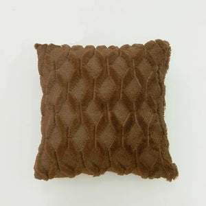 Plush Geometric Textured Pillow Cover