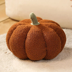 Cozy Plush Boucle Pumpkin Throw Pillow