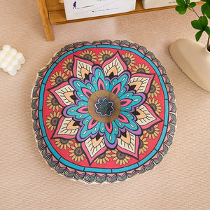 Boho Mandala Round Floor Cushion Pillow