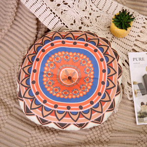 Boho Mandala Round Floor Cushion Pillow