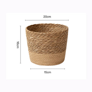 Rustic Woven Seagrass Plant Pot Storage Basket
